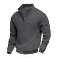 Herren Stepppullover mit halbem Reißverschluss und modernem Strukturdesign R&B