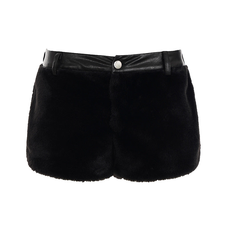 Damen Kunstfell-Shorts R&B