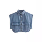 Damen ärmellose Utility-Bluse mit Taschen