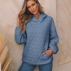 Damen Kapuzenpullover mit strukturiertem Steppmuster und praktischen Taschen R&B