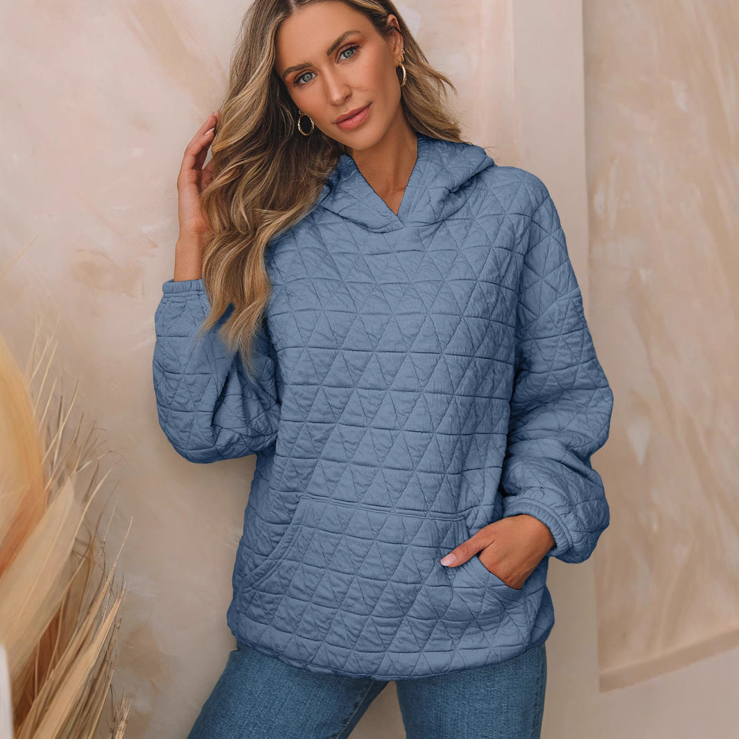 Damen Kapuzenpullover mit strukturiertem Steppmuster und praktischen Taschen R&B