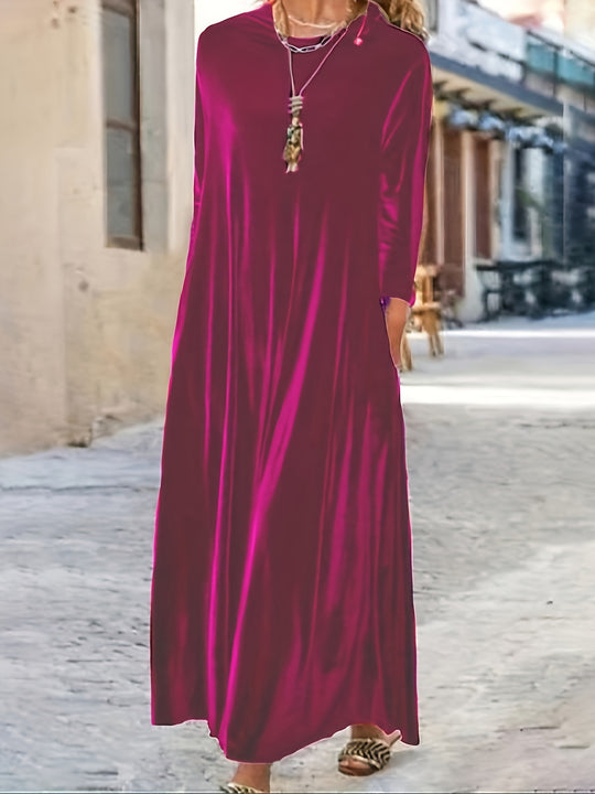 Damen Maxikleid mit elegantem Schnitt und Taschen R&B