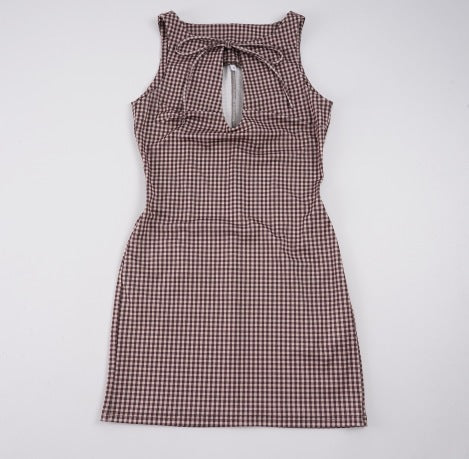 Damen Enges Vichy-Kleid mit raffiniertem Rückenausschnitt R&B