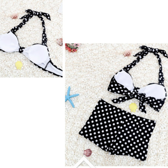 Damen Bikini-Set mit gepolstertem Oberteil und hochgeschnittenem Höschen R&B