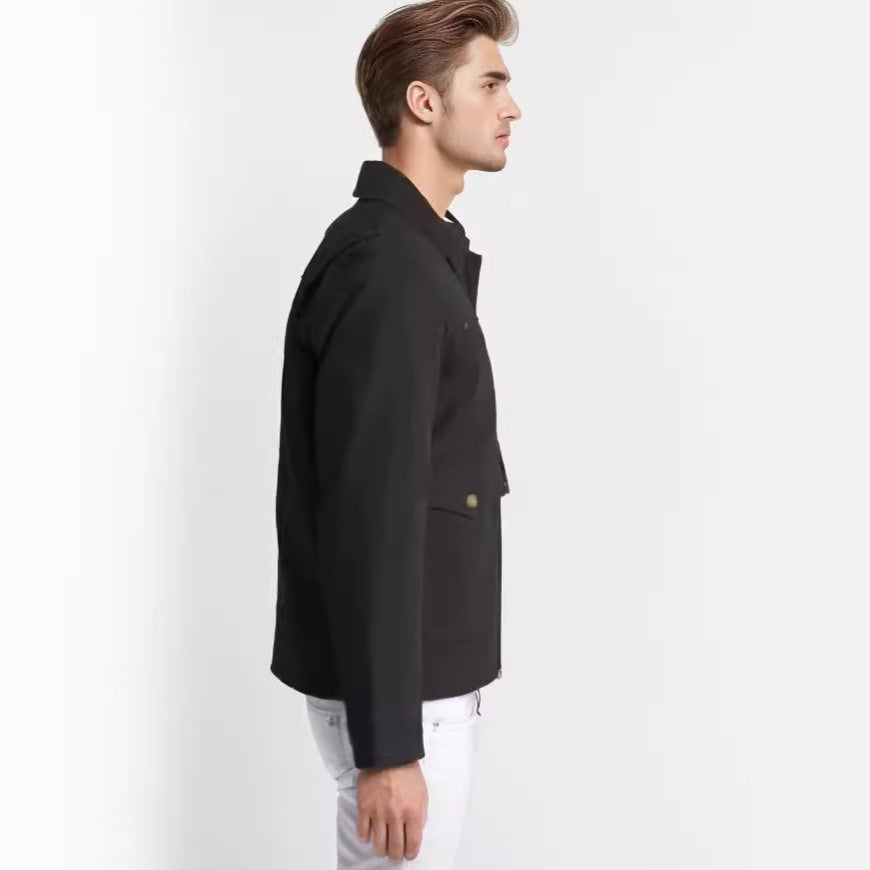 Herren lässige Utility-Jacke mit praktischen Taschen und robustem Design R&B