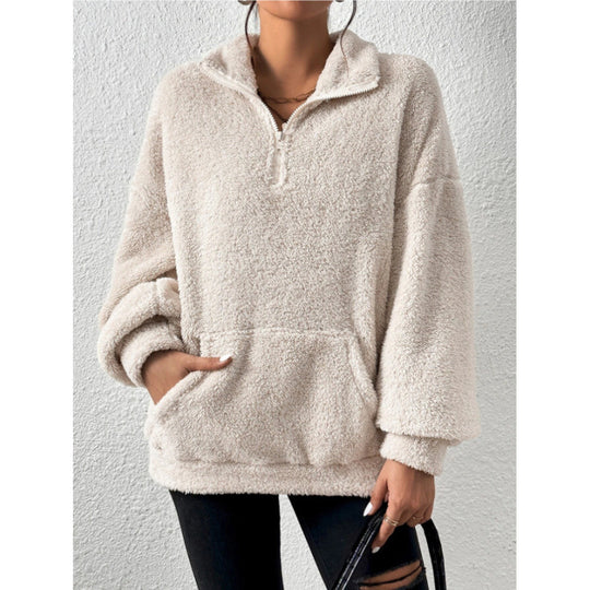 Damen Fleece-Pullover mit hohem Kragen R&B