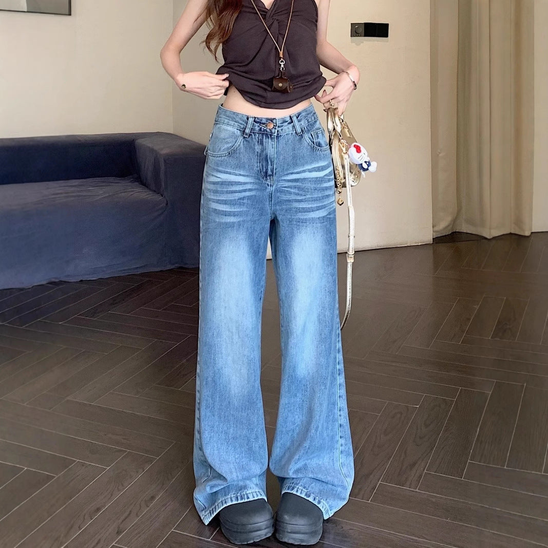 Damen Weitgeschnittene Denim-Hose mit modischem Vintage-Design R&B