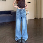Damen Weitgeschnittene Denim-Hose mit modischem Vintage-Design R&B