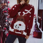 Damen Weihnachts-Pullover mit festlichem Rentier-Motiv und strukturiertem Strick R&B