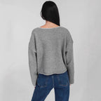 Damen lässiger Pullover mit strukturiertem Design und praktischen großen Taschen R&B