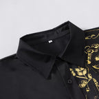Herren Langarmhemd mit floralem Design R&B