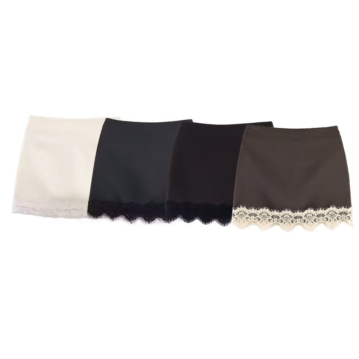 Damen eleganter Rock mit Spitzenbesatz R&B