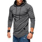 Herren Kapuzenpullover mit strukturierten Schultern und elastischen Bündchen