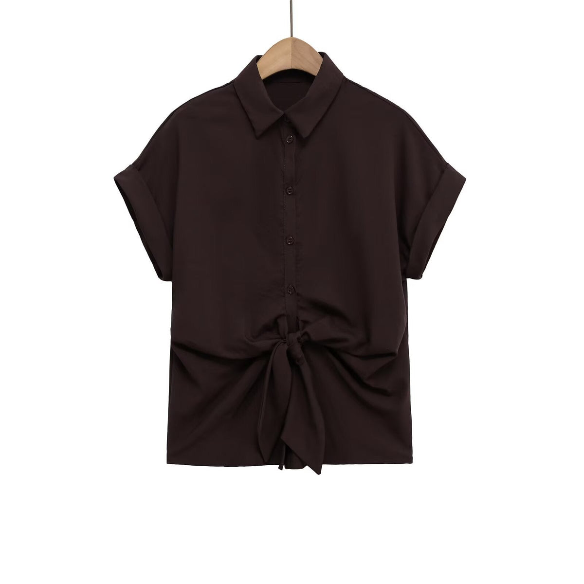 Damen Kurzarmbluse mit Knotendetail und elegantem Schnitt R&B