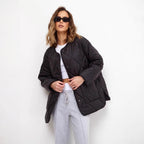 Damen gesteppte Freizeitjacke mit hoch geschlossenem Kragen und modischem Schnitt R&B