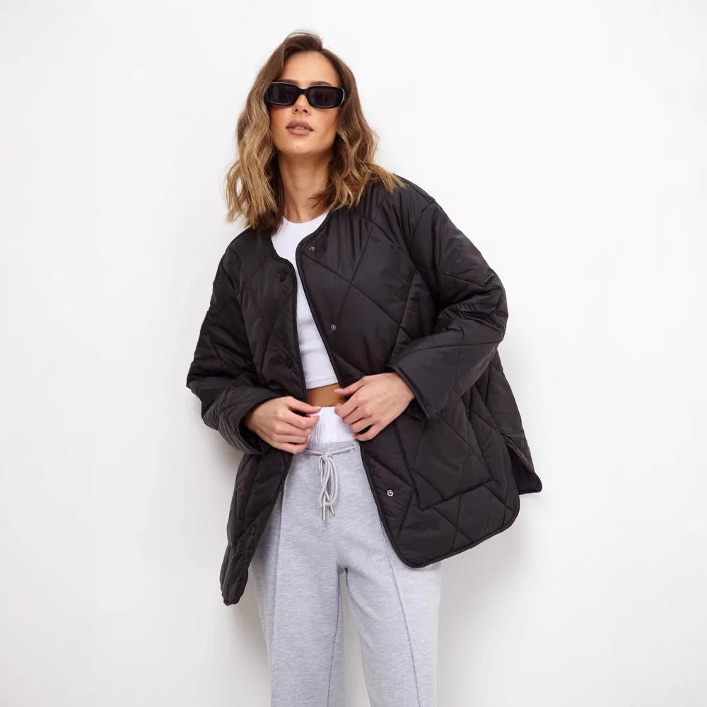 Damen gesteppte Freizeitjacke mit hoch geschlossenem Kragen und modischem Schnitt R&B