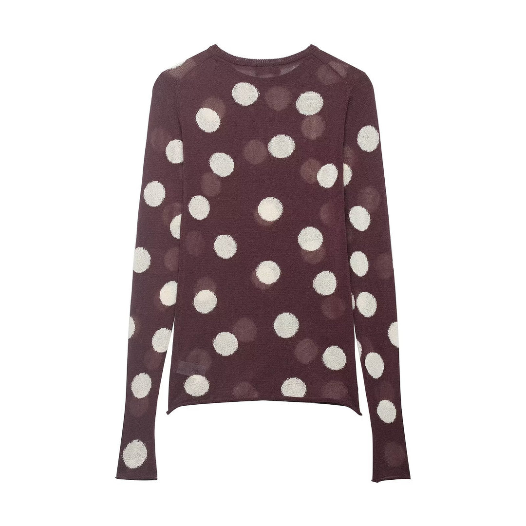 Damen Langarmshirt mit modernem Punkdesign und hochwertiger Baumwolle R&B