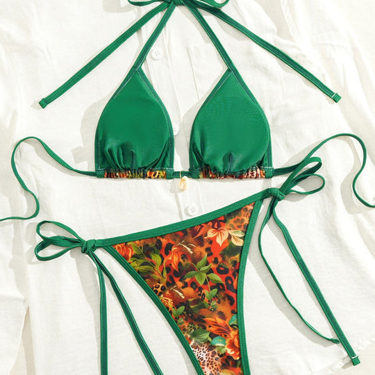 Damen Triangel-Bikini mit floralen Mustern R&B