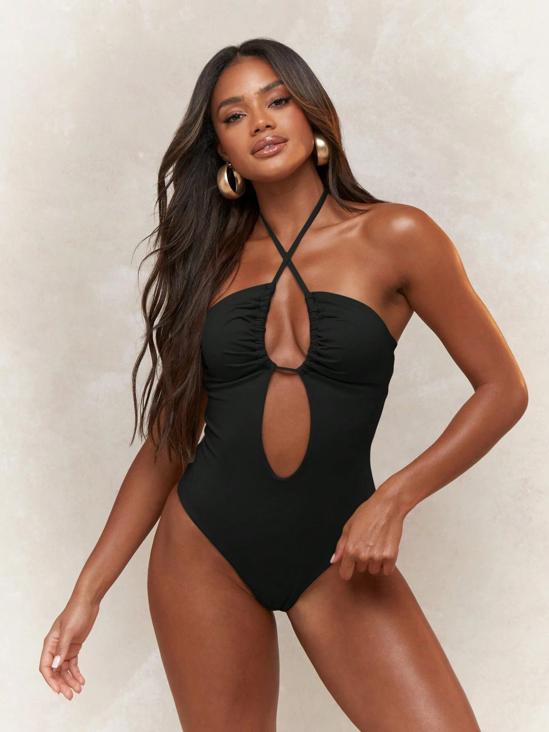 Damen Einteiler-Badeanzug mit raffiniertem Schlüssel-Loch-Design R&B