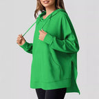 Damen Oversized Kapuzenpullover mit praktischen Taschen und seitlichen Schlitzen R&B