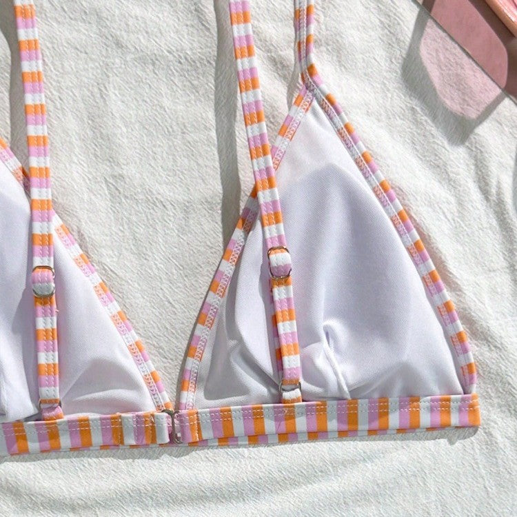 Damen Triangel-Bikini-Set mit floralem Muster und verspieltem Design R&B