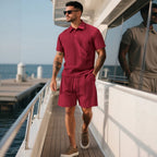 Herren nan strukturierte Lounge-Shorts mit Elastikbund Tunnelzug und seitlichen Eingrifftaschen R&B