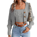 Damen Strickjacke mit Knopfdetail und modischem Zopfmuster R&B