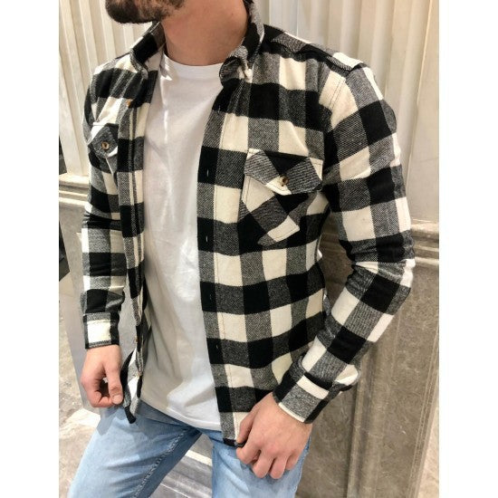 R&B | Hemd Karierter Flanell Relaxed Fit Langärmelig Mit Brusttaschen