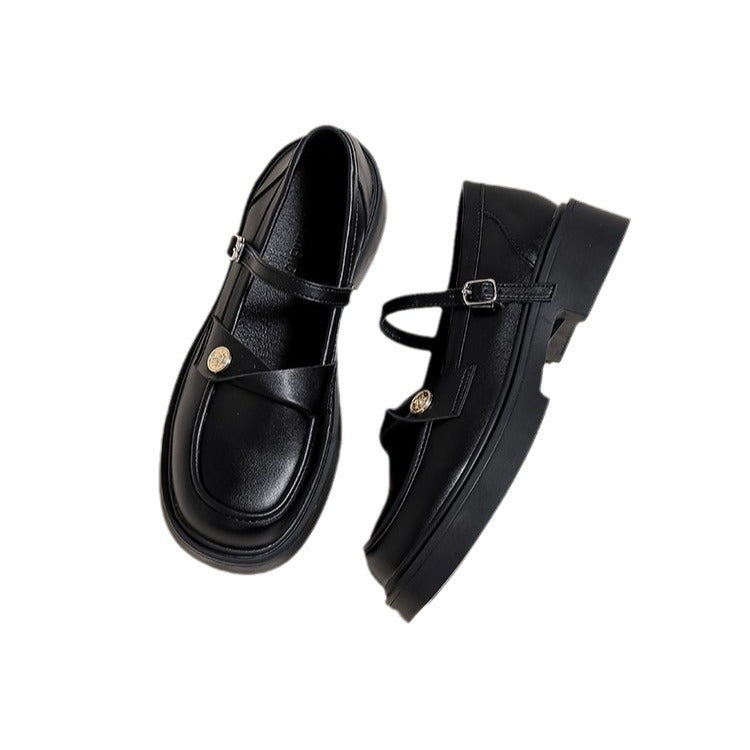 Damen elegante Mary Jane Loafers mit modischem Riemchen und komfortablem Fußbett R&B