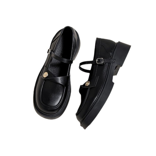 Damen elegante Mary Jane Loafers mit modischem Riemchen und komfortablem Fußbett R&B
