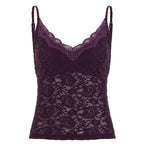 Damen Spitzen-Cami-Top mit verstellbaren Trägern und V-Ausschnitt R&B