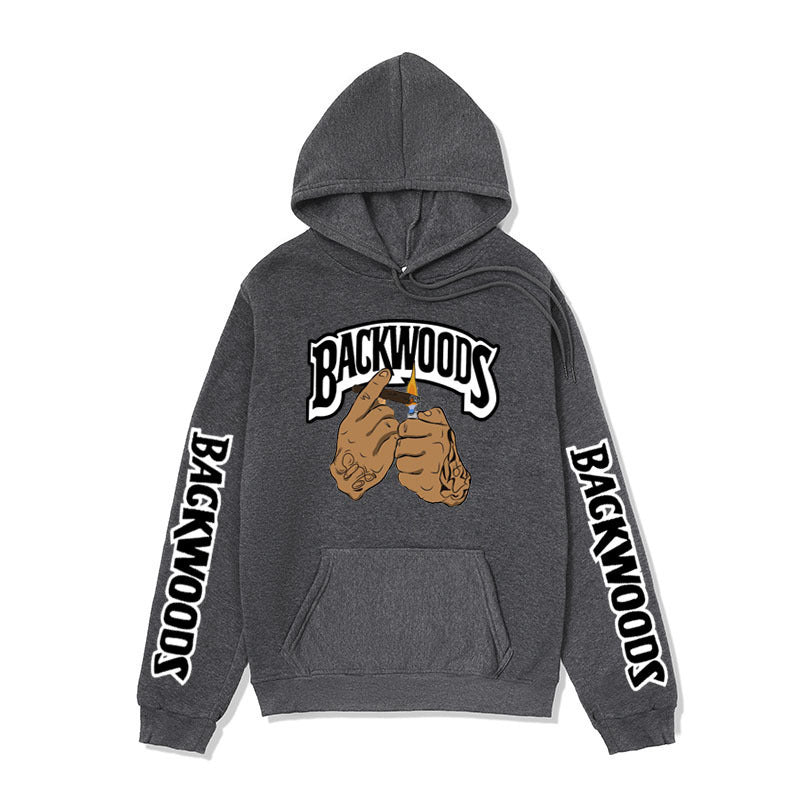 Damen Kapuzensweater mit kreativen Grafikdesign und seitlichen Kängurutaschen R&B