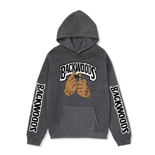 Damen Kapuzensweater mit kreativen Grafikdesign und seitlichen Kängurutaschen R&B