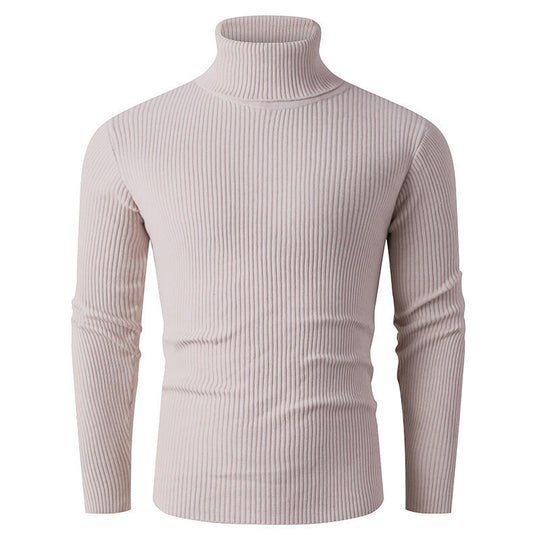 Herren eleganter Rollkragenpullover aus strukturiertem Strickmaterial R&B