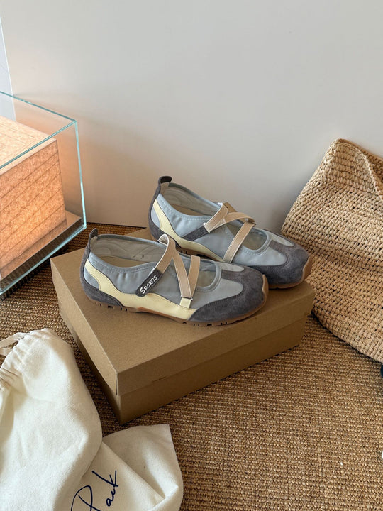 Damen Sportliche Ballerinas mit flexiblem Riemendesign und atmungsaktiver Sohle R&B
