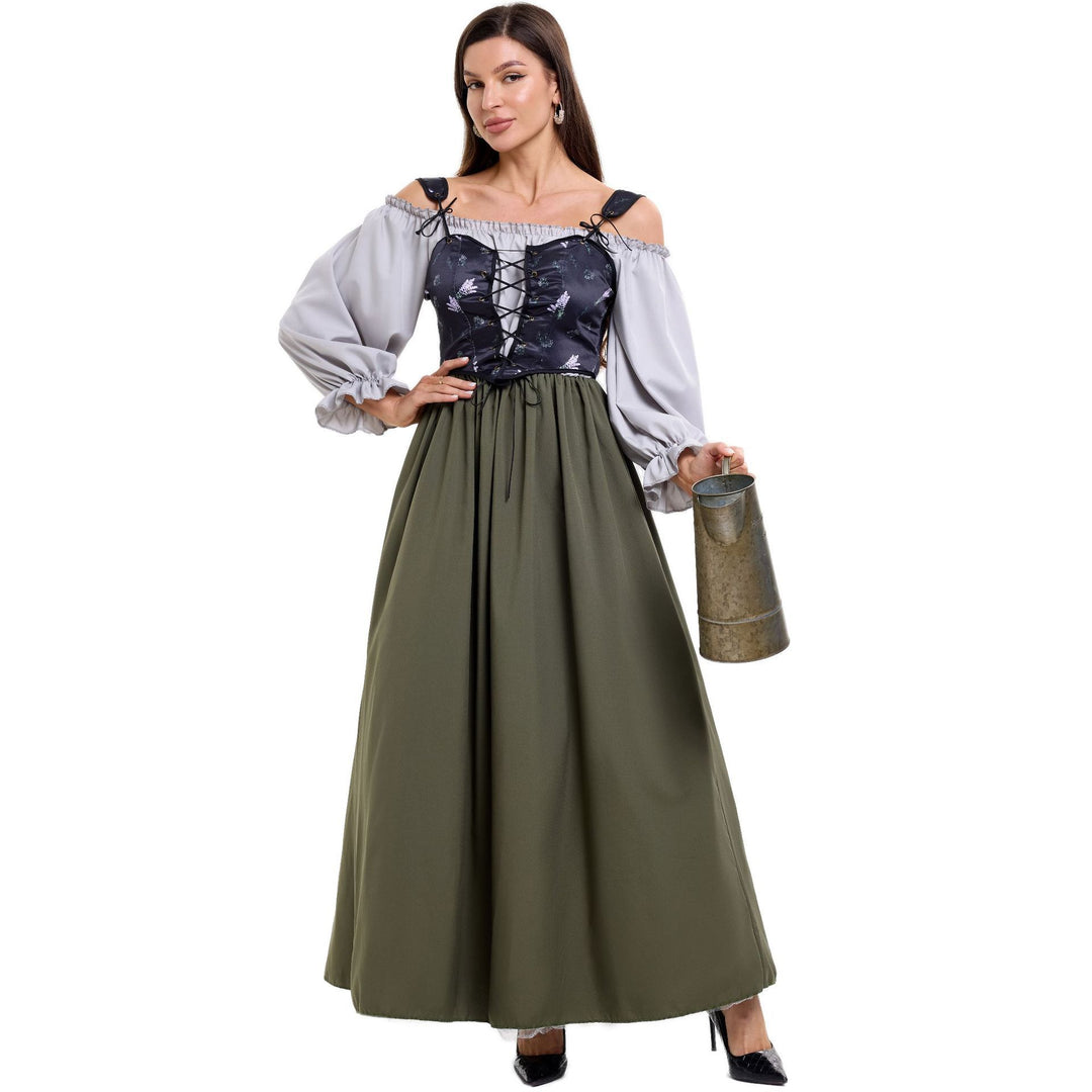 Damen Trachtenkleid mit romantischem Oberteil und fließendem Rock R&B