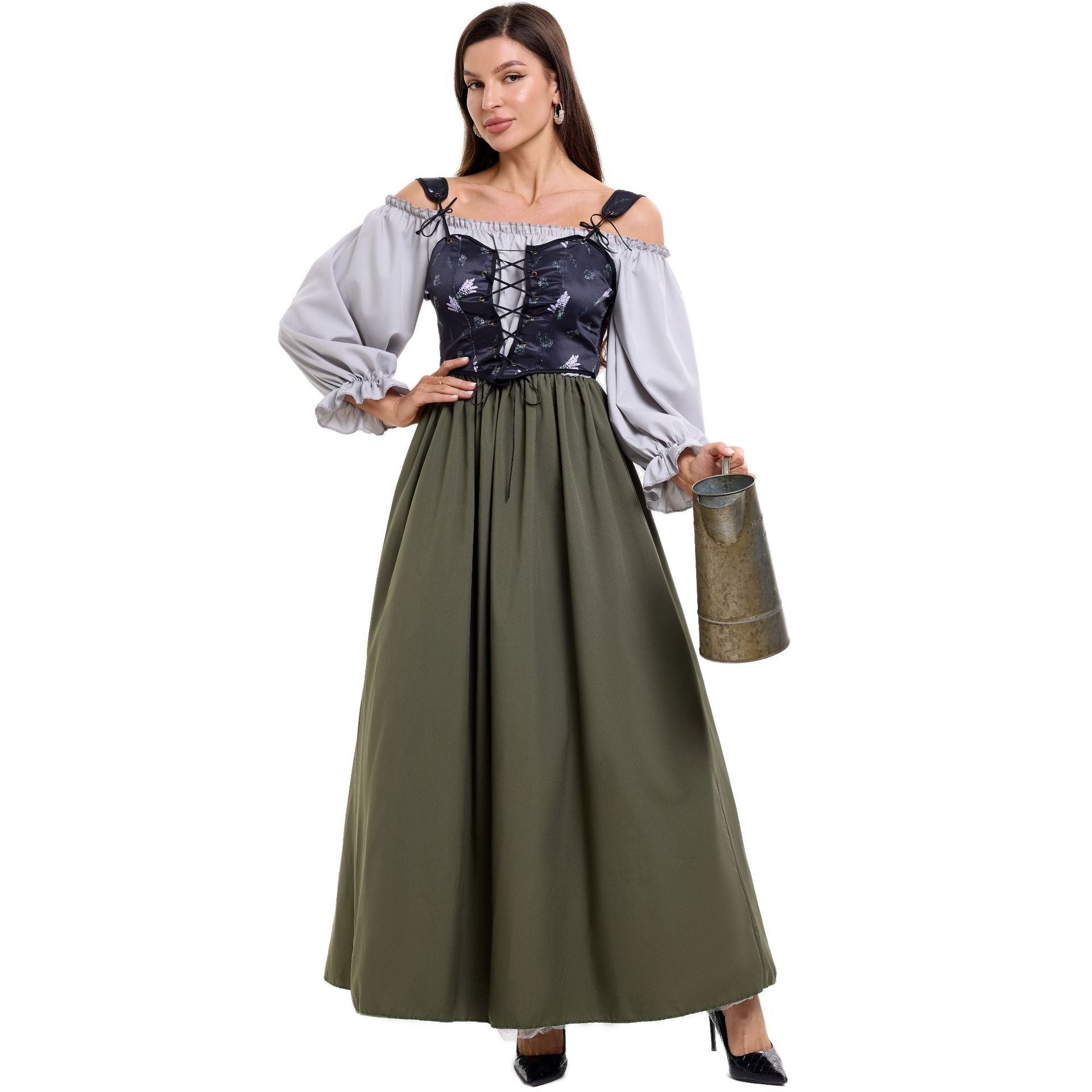 Damen Trachtenkleid mit romantischem Oberteil und fließendem Rock R&B