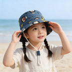 Unisex nan Kinder Sonnenhut mit verstellbarem Kinnband, breiter Krempe und fantasievollem Einhornprint  R&B