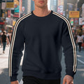 Herren Sweatshirt mit strukturiertem Material und modischen Streifen R&B