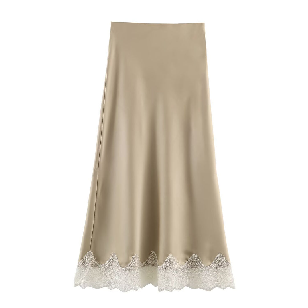 Damen elegantes Nachthemd mit zarter Spitzenverzierung R&B