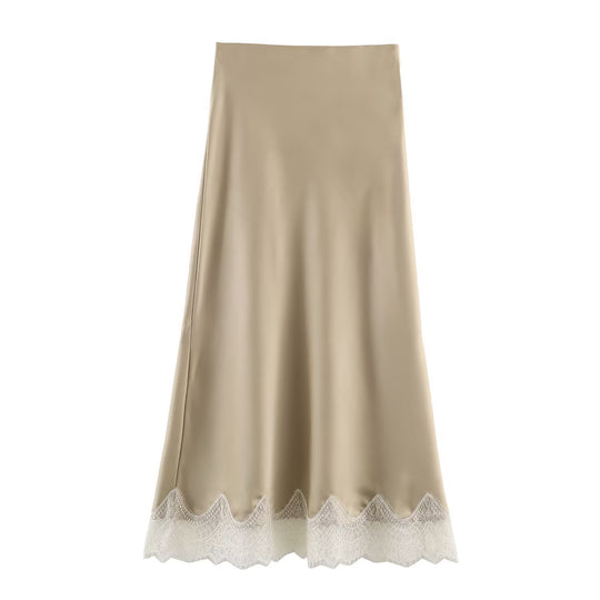Damen elegantes Nachthemd mit zarter Spitzenverzierung R&B