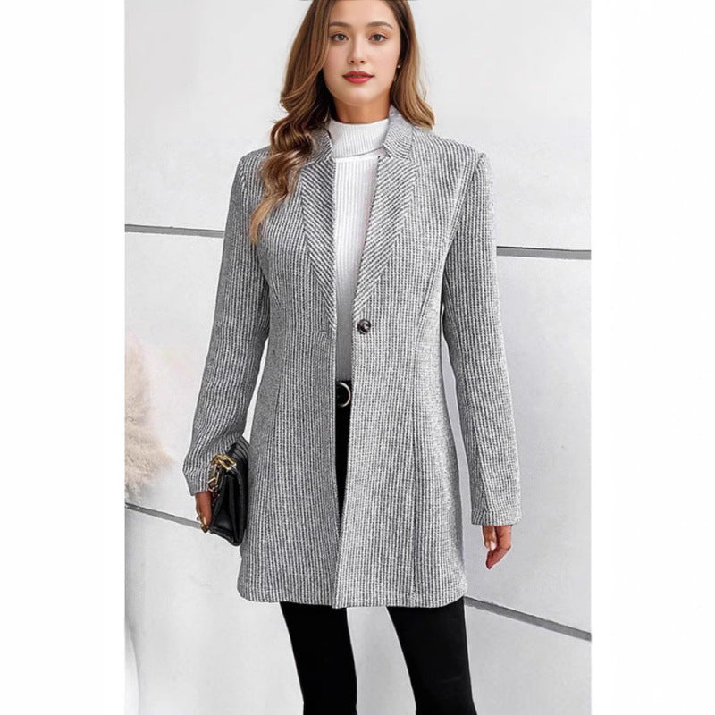 Damen Moderne Strickblazer mit schmalem Schnitt und eleganten Details R&B
