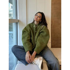 Damen coole Oversize-Jacke aus weichem Wollmix R&B