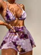 Damen Triangel-Bikini mit schwingendem Wickelrock R&B