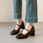 Damen Mary Jane Pumps mit modischem Riemchen R&B