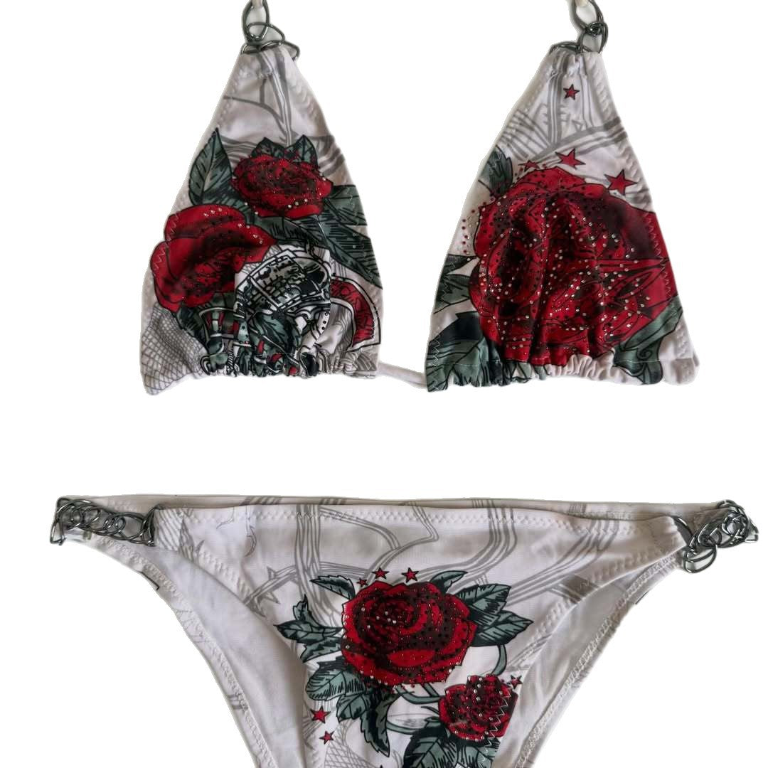 Damen Bikini-Set mit floralen Akzenten und Dekoration R&B