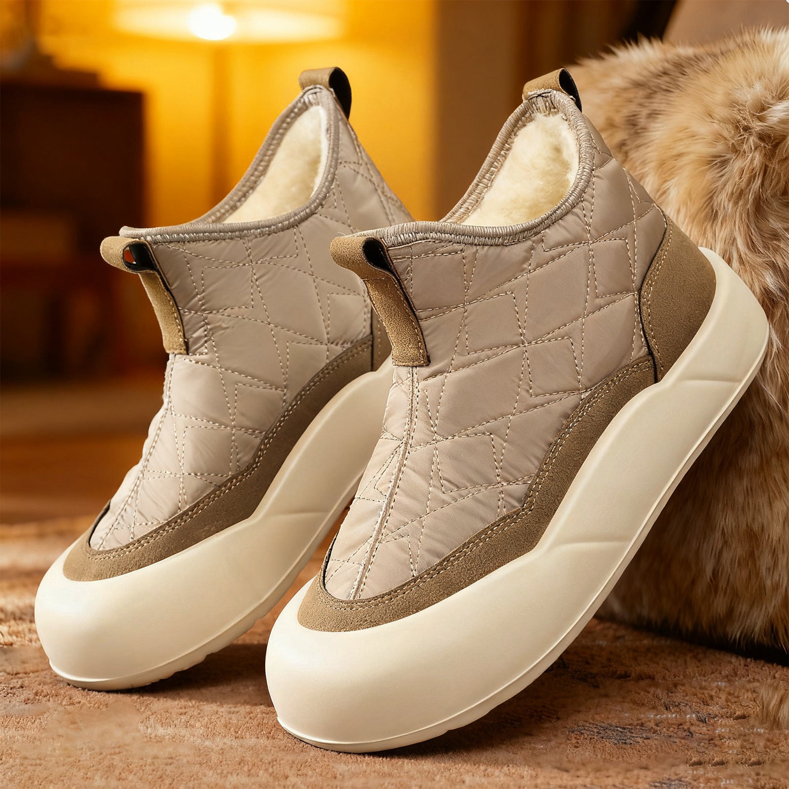 Damen isolierte Winterstiefel mit rutschfester Sohle und kuscheligem Innenfutter R&B