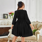 Damen Freizeitkleid mit eleganten Rüschendetails und tailliertem Schnitt R&B
