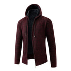 Herren gefütterte Strickjacke mit Kapuze R&B