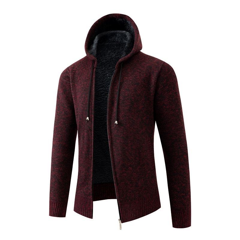 Herren gefütterte Strickjacke mit Kapuze R&B